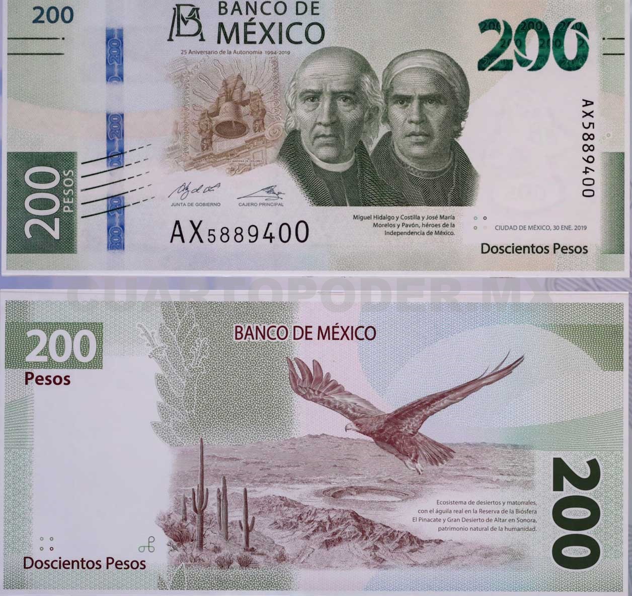 Billete de 200 pesos ya está en circulación