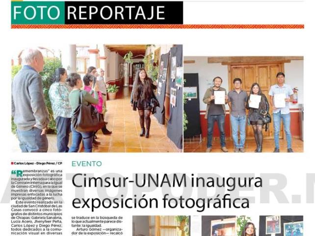 Cimsur-UNAM inaugura exposición fotográfica